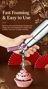 <span class=keywords><strong>Siphon</strong></span> à crème/à fouetter <span class=keywords><strong>professionnel</strong></span> 1000 ml/1 pinte avec embouts en acier inoxydable – Outil de <span class=keywords><strong>cuisine</strong></span> écologique - Product Image 3