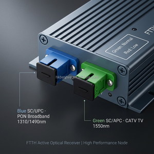 Nœud optique mini FTTH actif, récepteur optique CATV avec WDM 1550nm SC APC 1 sortie RF pour réseau GPON EPON PON - Product Image 3