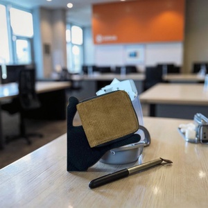 Vintage Style Thread Corduroy Zipper Closure Nylon Lining Short Length Lightweight Unisex Card Holder <b>Small</b> Handheld <b>Wallet</b> - Product Image 3