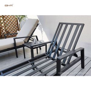 Lettino Prendisole Regolabile in Alluminio BHR, Sdraio da Esterno per <span class=keywords><strong>Piscina</strong></span>, Spiaggia e Giardino, Resistente alle Intemperie - Product Image 5