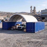 Abri pour conteneur en PVC robuste de qualité industrielle, 40'x 20' X13', à structure monopoutre, sans mur d'extrémité, pour conteneur maritime