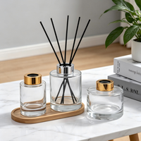 Diffuseur d'huiles essentielles en verre vide sur mesure (50 ml, 100 ml) – Bouteille diffuseur de parfum simple avec bouchon à vis et sérigraphie