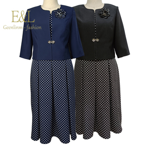 Dot Printed A-line Casual Dresses African Office Ladies Casual Wear - Product Image 1