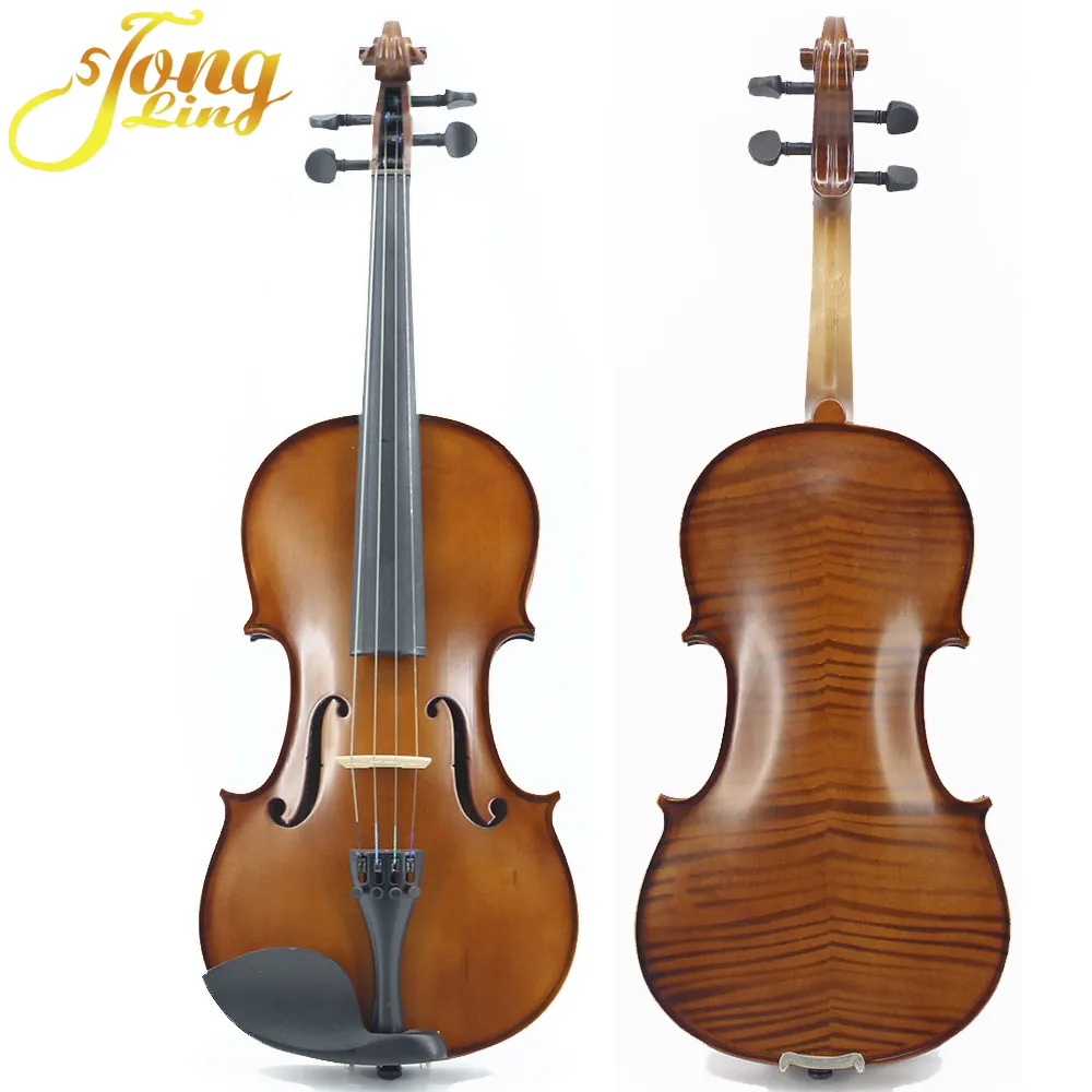 Newest Art Flamed Universal Deep Colour Music Violin With Violin Case