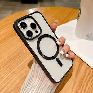 Coque de téléphone compatible avec iPhone 16, magnétique pour Apple 17 Pro Max, en silicone souple, panneau arrière en acrylique 15, transparente 14, 13 - Product Image 4