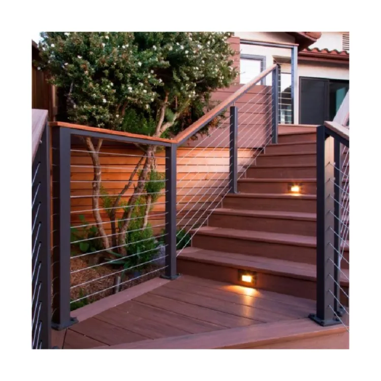 Prima Modern Design Treppen geländer Edelstahl Kabel Balustraden Handläufe Drahtseil Für Balkon Günstiger Preis