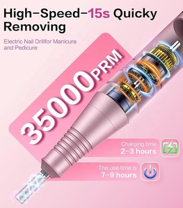 Taladro Eléctrico Profesional Inalámbrico para Uñas con 11 Brocas, 35000 RPM, Kit de Máquina para Uñas con Brillo DIY - Product Image 2