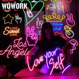 2025 wowork trang trí nội thất RGB tùy chỉnh Hạnh Phúc sinh nhật 12V Flex <span class=keywords><strong>Led</strong></span> Neon dấu hiệu Acrylic Board trang trí nội thất ánh sáng cho Đảng tổ chức sự kiện trang trí nội thất - Product Image 6