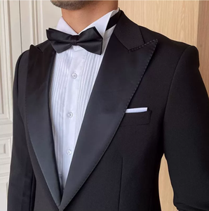 Traje de <span class=keywords><strong>Hombre</strong></span> Elegante para <span class=keywords><strong>Boda</strong></span> o Fiesta, Chaqueta y Pantalones Negros, Corte Slim Fit con un Botón - Product Image 3