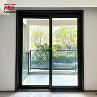 Porte coulissante en aluminium moderne, robuste, pour extérieur, intérieur, balcon, patio, avec système de double vitrage trempé