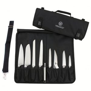 Oxford Cloth Chef Knife <b>Roll</b> <b>Bag</b>, 8-Slot Portable Kitchen <b>Tool</b> Storage Case with Shoulder Strap - Product Image 1