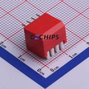 NDPL-04V DIP Switch Through hole Component (THT) Switch ( Number of Switch Sections: 4 )( Lead Spacing: 2.54mm )( Color: Red ) - Product Image 2