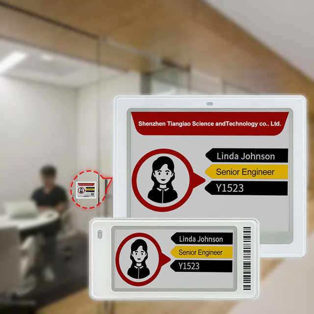 Office Employee Esl Nfc E-Ink Display Work Id Card Smart Digital Name Tag 4-Color Epaper Screen Bluetooth Electronic Work Badge