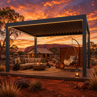 Pergola bioclimatique de luxe en aluminium avec toit à lames orientables, gazebo moderne, auvent motorisé imperméable pour balcon extérieur, jardin, terrasse