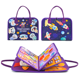 Jouets Montessori d'apprentissage sensoriel pour tout-petits, planche d'activités écologique en feutre en français - Product Image 5
