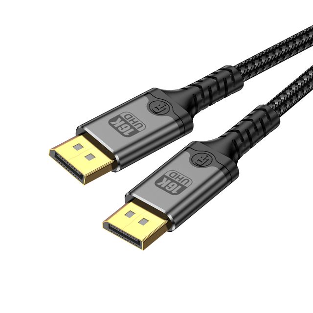 16K60Hz 80Gbps Display-Port Cable 2.1 DP Cord 8K240Hz 4K480Hz Aluminum Shell Nylon Braid Display Port Cable