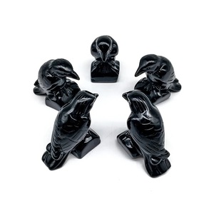 <span class=keywords><strong>Prix</strong></span> usine en gros sculpté à la main en <span class=keywords><strong>obsidienne</strong></span> naturelle corbeaux Figurines d'oiseaux en cristal pour la décoration de la maison - Product Image 2
