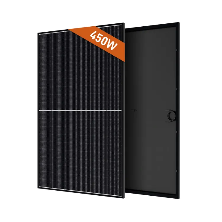 Stock d'entrepôt européen allemagne panneau solaire monocristallin panneaux solaires entièrement noirs 430w 440w 500w 450w module pv cadre noir