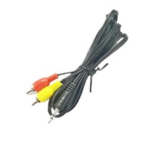 Câble Audio 3.5mm 3m Un à Deux Double Lotus RCA Rouge Jaune Veste PVC Adaptateur AV Polyvalent pour Console de Jeu Câble Casque Aux