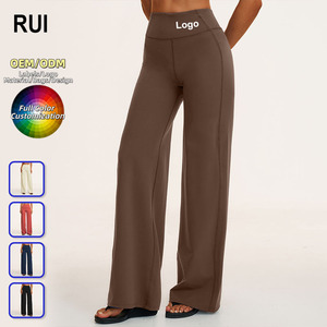 RUIQUWIN Pantalons de yoga taille haute personnalisés pour femmes, grande taille, coupe ample, effet push-up, fabricant de leggings de yoga, vêtements de sport et de fitness - Product Image 1