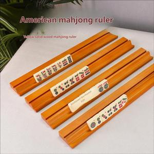 Oferta Especial: Soporte de Madera Sólida de Alta Gama para Mahjong, con Regla para Fichas y Empujador de Fichas, Estilo Americano - Product Image 4