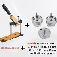 Machine à badges ronds DIY de 25mm, 32mm, 37mm, 44mm, 50mm, 56mm, 58mm, 75mm, avec aimant, miroir et décapsuleur
