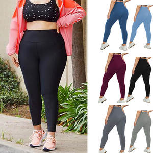 <span class=keywords><strong>Pantaloni</strong></span> sportivi Super elasticizzati da <span class=keywords><strong>donna</strong></span> a vita alta Plus Size Leggings-1XL-5XL <span class=keywords><strong>Slim</strong></span> <span class=keywords><strong>Fit</strong></span> traspiranti che assorbono il sudore - Product Image 1