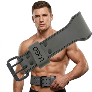Adjustable Heavy Duty Strong Customized Cowhide Leather Weightlifting Belt with Non-Slip <b>Back</b> <b>Support</b> for Gym Power Training - Product Image 1