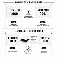 Drapeaux à main personnalisés en gros avec logo, mini drapeaux à bâtonnet de 12x18 pouces à carreaux, polyester noir et blanc, drapeau de signalisation pour course automobile