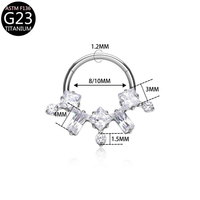 Anneau de nez en titane Freya G23 avec zircon cubique, boucles d'oreilles créoles tendance, anneau de septum et hélix pour filles, bijoux de piercing corporel de qualité implantable