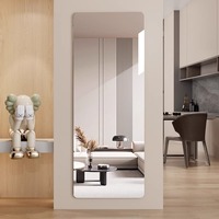 Miroir carré en acrylique sans cadre, auto-adhésif, pleine longueur, miroir mural décoratif moderne, vente en gros directe d'usine