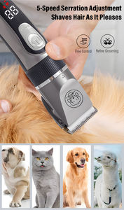 新しい5レベル調整可能1500 Mah犬グルーミングクリッパー静かな犬のヘアトリマー猫用ソフト自動機能セラミックABS - Product Image 4