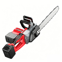 Tronçonneuse électrique sans fil portable 21V, 2 batteries, guide-chaîne de 16 pouces, puissance de 2800 W, rechargeable, pour la coupe du bois et l'élagage