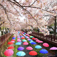 Parapluie droit coloré YB, motif artistique, pour décoration de rue suspendue lors de fêtes