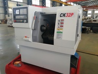 Torno CNC de bancada inclinada CK32P con guías lineales, máquina de torneado automática para piezas de eje, piezas de disco y piezas con ranuras roscadas