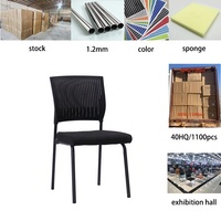 Chaise de salle d'attente en plastique PP noir pour bureau, école, hôpital, clinique, bibliothèque, réception, visiteurs