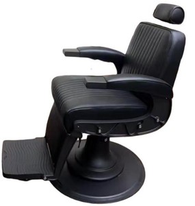 Poltrona da Barbiere Idraulica Reclinabile di Lusso Stile Retrò per Salone, Taglio Capelli, Toelettatura e Massaggi, in Pelle, per Uso in Palestra - Product Image 5
