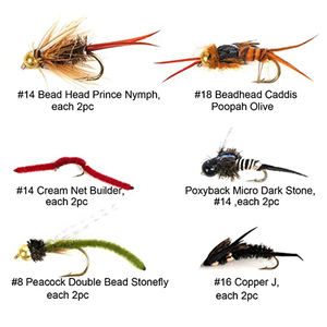 24pcs Assortiment de mouches nymphes Combo Pêche humide à la truite Nymphes sèches Streamers Mouches <span class=keywords><strong>d</strong></span>'<span class=keywords><strong>eau</strong></span> salée (B01) - Product Image 3