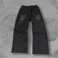 Pantalones de mezclilla para hombre desgastados de piernas rectas con logotipo personalizado del fabricante Jeans lavados de calle de diseñador para hombre
