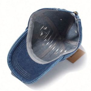 Custom Embroidery Summer Women <b>Men</b> <b>Sun</b> Fade Denim Trucker Dad <b>Hat</b> Soft Crown Curve Bill Baseball Sport Cap - Product Image 6