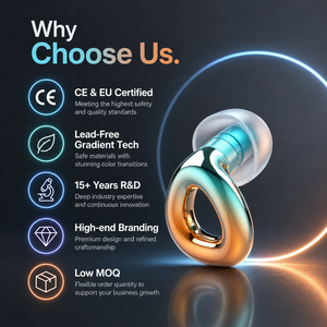 Écouteurs intra-auriculaires professionnels en silicone avec revêtement électroplaqué <span class=keywords><strong>d</strong></span>égradé, <span class=keywords><strong>anti</strong></span>-perte, étanches, de type arrondi, pour l'extérieur - Product Image 4