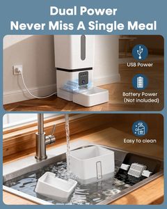 12L 50 Cups Large Breed Automatic <strong>Cat</strong> <strong>Feeder</strong> 5G WiFi 1080P Camera Night Vision Smart Dog Food Dispenser by Yakry - Product Image 3