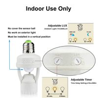 Portalámparas OLIP con Sensor de Movimiento PIR E26 E27, Ajustable, Encendido/Apagado Automático, Control de Iluminación Nocturna para Sótanos, AC