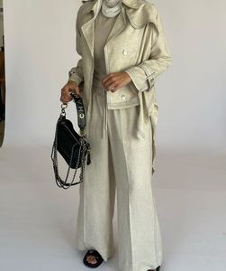 Conjunto de Chaqueta y Pantalón Casual Holgado de Primavera 2024, Estilo Árabe Modesto, con Botones, <span class=keywords><strong>Moda</strong></span> Musulmana - Product Image 3