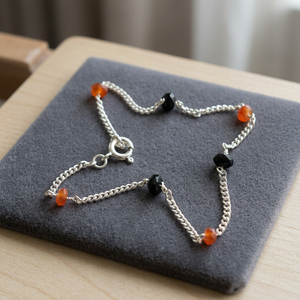Pulsera de Plata 925 con Cuentas y Gemas de Coral, Diseño Elegante para Mujer, Ideal para Regalo - Product Image 3