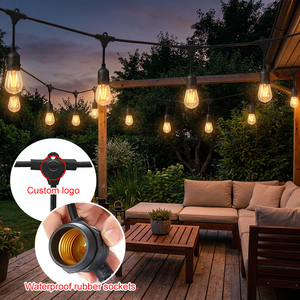 IP65 S14 ampoules à LED pour vacances jardin Patio noël utilisation extérieure ampoule edison guirlande lumineuse filament guirlande lumineuse 48 pieds - Product Image 1