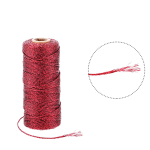 1mm Metallic <strong>Cord</strong> Twisted Christmas Red <strong>String</strong> Rope Christmas Craft Rope DIY Gift Jewelry Wrapping 100m Rolled Gold Rope - Product Image 1