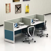Meubles de bureau modernes Disposition modulaire du poste de travail en aluminium Tables de poste de travail à 2 cloisons