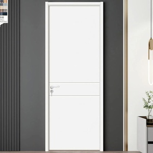 Porte intérieure en PVC polymère tendance, finition en bois composite imperméable pour salle de bain, appartement, hôtel - Product Image 2