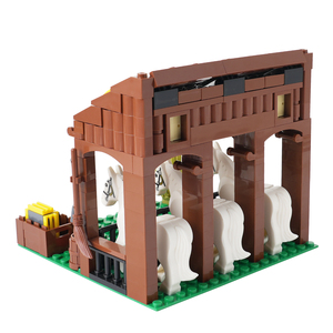 MOC5045 Scène de guerre des écuries du <span class=keywords><strong>Moyen</strong></span> <span class=keywords><strong>Âge</strong></span>, modè<span class=keywords><strong>le</strong></span> d'animal cheval, ensembles de blocs de construction DIY, puzzle, jouets pour enfants, 211 pièces - Product Image 4